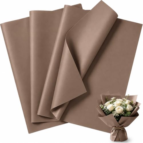 ROVIBIOBIO 100 Sheets Brown Tissue Paper for Gift Bags, 20 x 14 Inch - color: Brown