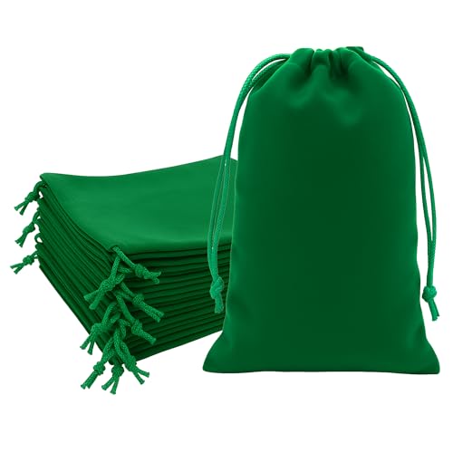 Mandala Crafts 6x9 Emerald Green Jewelry Gift Favors Velvet Drawstring Bags - color: Emerald Green 6X9 Inches, size: 1 Count (Pack of 50)