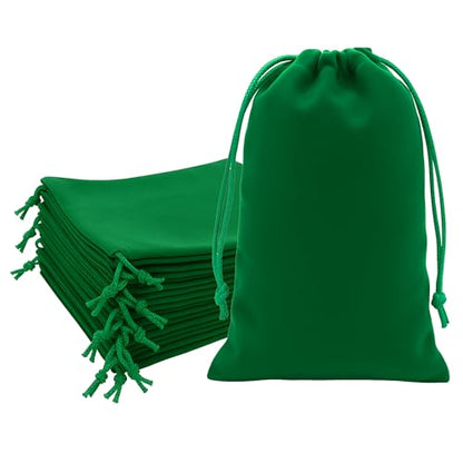 Mandala Crafts 6x9 Emerald Green Jewelry Gift Favors Velvet Drawstring Bags - color: Emerald Green 6X9 Inches, size: 1 Count (Pack of 50)