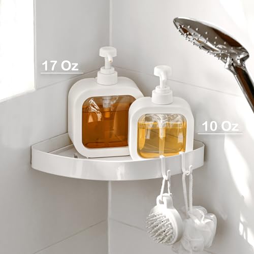 Soap Dispenser, Refillable Hand Soap Dispenser for Bathroom and Dish Soap Dispenser for Kitchen Sink, Liquid Soap Dispenser with Waterproof Label, White Bathroom Dispenser 10 Oz - color: White, 10oz