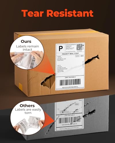 MUNBYN 4"x6" Direct Thermal Shipping Labels for Packages, 380 Sheets/Stack - color: White, size: 4x6*380