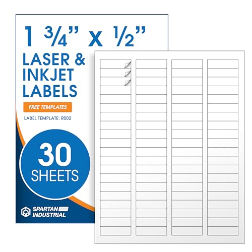 1.75" X 0.5" Matte White Return Address Labels (30 Sheets, 2400 Stickers) - size: 1-3/4" X 1/2"