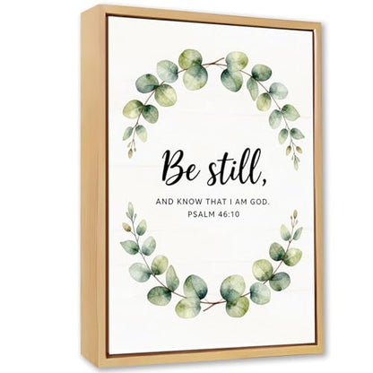Be Still & Psalm 46:10 Eucalyptus Wooden Box Sign 8x12 Inch - color: Be Still and Know That I Am God Psalm 46:10