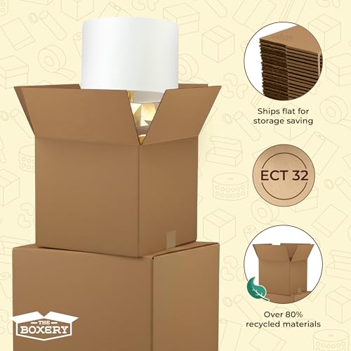 The Boxery 4"x4"x20" Corrugated Cardboard Boxes 50-Pack - size: 4 x 4 x 20"