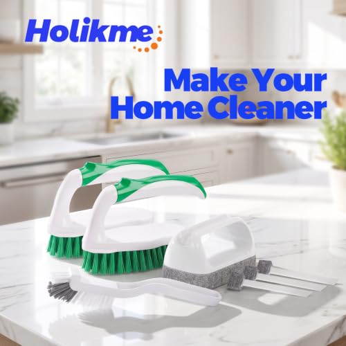 Holikme 7 Pack Cleaning Brush Scrub Brush Kitchen Brush for Floor,Green - color: Green