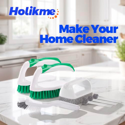 Holikme 7 Pack Cleaning Brush Scrub Brush Kitchen Brush for Floor,Green - color: Green