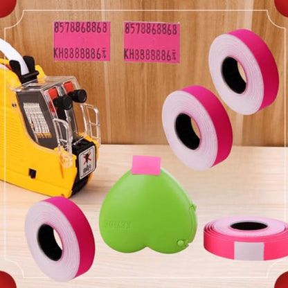 MX-6600 Price Labels | Double Line Pricemarker Labels Paper for MX-6602/YH-689/G6600/CN-6600EOS | Price Gun Stickers |10 Rolls/5000pcs, Without Gun (Pink) - color: Pink