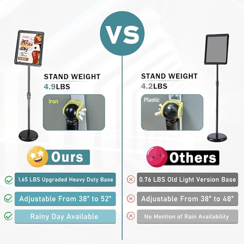 3 Pack Sign Holder Stand, 8.5x11 Sign Stand for Display, Black - color: Black, size: 8.5*11 - 3 Pack