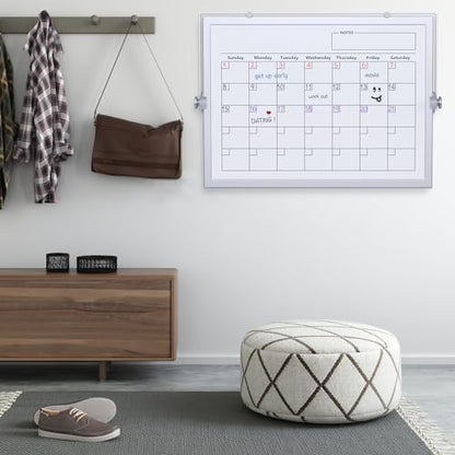 Dry Erase White Board,16X12IN Magnetic Desktop Whiteboard Calendar - size: 12"W x 16"H