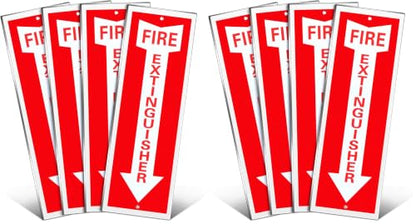 Tondiamo 4 Pack Fire Extinguisher Signs 4 x 12 Inch, Aluminum - size: 4 x 12 Inch (Pack of 2)