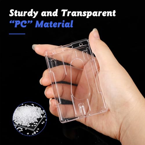 2 Pack Retractable Badge Reel with Clear Vertical Id Holder - style: 2 Set PC Material