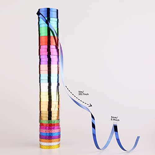 45 Roll Curling Ribbon for Gift Wrapping Shiny Ribbons Metallic Balloon Ribbon for Crafts Bows Presents Florist Wedding Party Festival Art Craft Decor, 11 Yards Per Roll, 3/16 Inch Wide 3/16" - Set3 - size: 3/16" - Set3