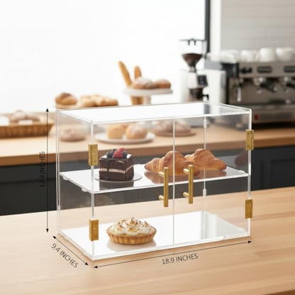 2 Tiers Countertop Bakery Display Case - size: 2 Tiers