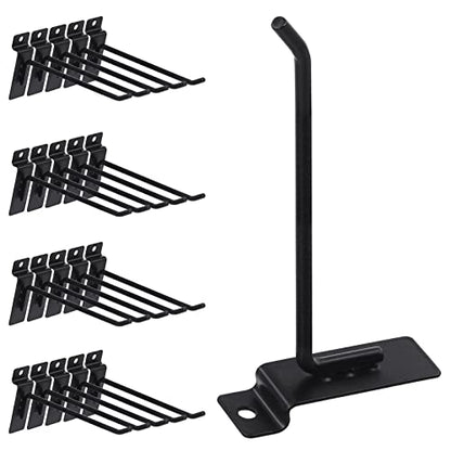 Swpeet 20Pcs 6 Inch Heavy Duty Slatwall Hooks Assortment Kit, Slatwall Accessories Slatwall Panel Hooks Garage Organization Slat Wall Hook Pegboard Gridwall for Retail Black - size: 6 Inch