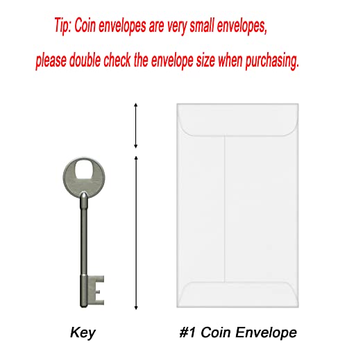 Xxcxpark 500 PCS #1 Coin Envelopes, 2-1/4'' x 3-1/2'' inches White Kraft Envelopes Classic Small Parts Envelopes with Self Adhesive Gummed Flap for Coins, Cash, Credit Cards, Seeds - color: White, size: 500 PCS #1 (2.25" x 3.5")