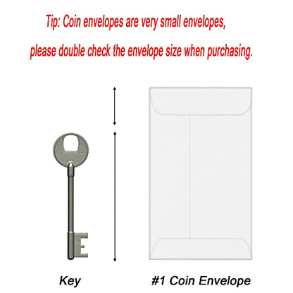 Xxcxpark 500 PCS #1 Coin Envelopes, 2-1/4'' x 3-1/2'' inches White Kraft Envelopes Classic Small Parts Envelopes with Self Adhesive Gummed Flap for Coins, Cash, Credit Cards, Seeds - color: White, size: 500 PCS #1 (2.25" x 3.5")