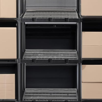 Gracious Living Knect-A-Shelf 4 Shelf Light Duty Storage Rack, Black - color: 4 Shelf - Black, size: 1 Pack