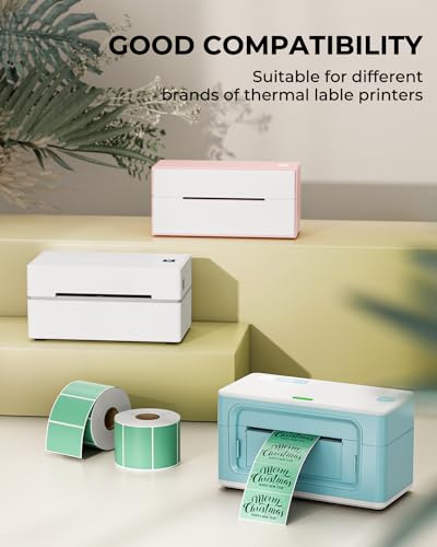MUNBYN Label Holder for Rolls and Fanfold Labels+2.25"x1.25" Green Thermal Sticker Labels+Shipping Scale, Accurate 66lb/0.1oz Postal Scale