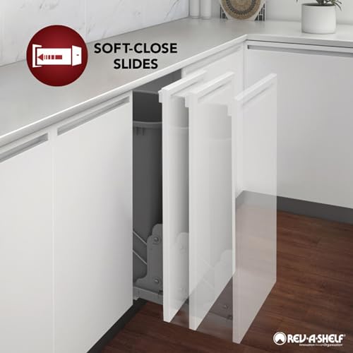 Rev-A-Shelf Undermount Trash Can & Recycle Bin w/Soft-Close, 15L/8L