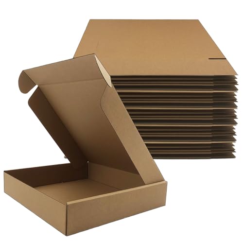 11x10x2 Inches Shipping Boxe Set of 25, Brown Corrugated Packaging Mailers - size: 11"×10“×2”