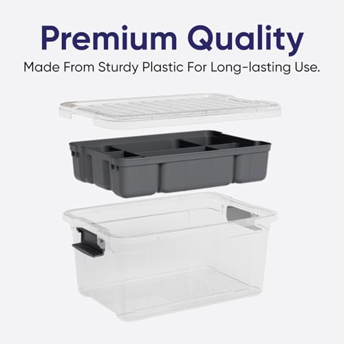 Superio Storage Container Organizing Bin with Removable Tray Plastic Tools, Sewing, Crafts Box, 6.5 Qt. - size: Small 6.5 Qt. Deep