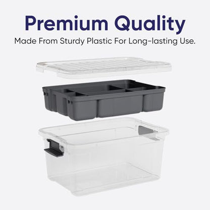 Superio Storage Container Organizing Bin with Removable Tray Plastic Tools, Sewing, Crafts Box, 6.5 Qt. - size: Small 6.5 Qt. Deep