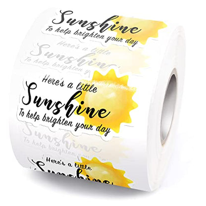 Here's a Little Sunshine to Help Brighten Your Day Stickers, Funny Sun Small Business Mailbox Stickers,Business Order Handmade Mailer Package Sticker, Happy Mail Paster, 500 PCS - style: Here's a Little Sunshine