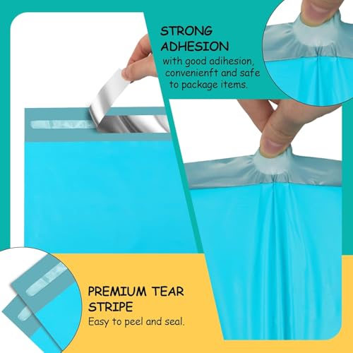 Poly Mailers 10 x 13 Inch, 200 Count, Blue 2.4 Mil Self-Seal Bags - color: Blue, size: 10x13 Inch 200 Pcs