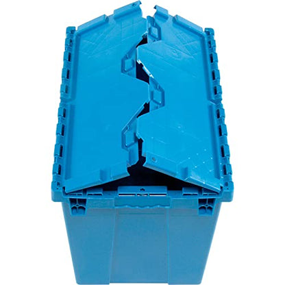 Global Industrial Distribution Container With Hinged Lid, 21-7/8x15-1/4x17-1/4, Blue - color: Blue