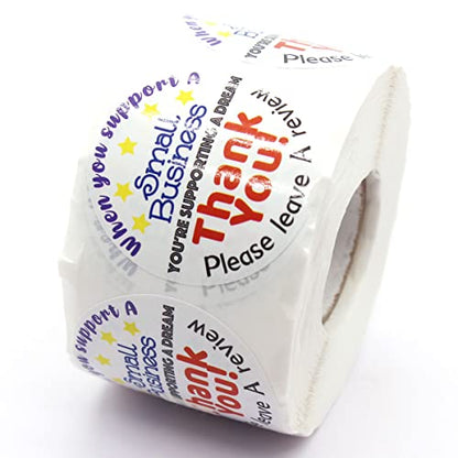Please Leave a Review Stickers,Small Business Package Packing - color: Thank You Support a Small Business