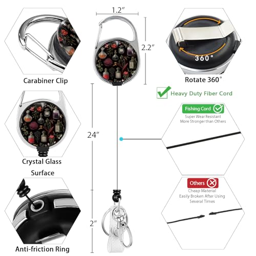 Giancomics Magic Vials Lanyards for ID Badges Holder Retractable Badge Reel - color: Magic Vials