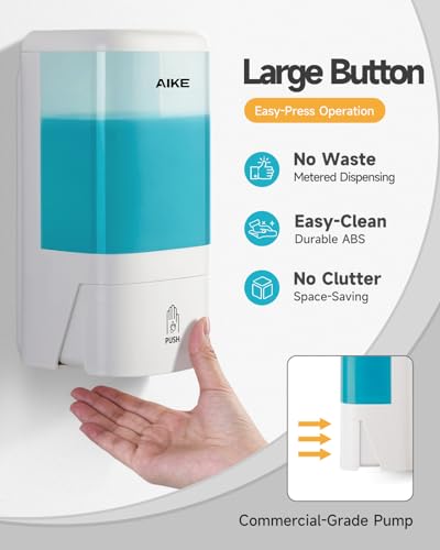 AIKE Foaming Commercial Soap Dispenser,40oz for Bathroom White AK1007F