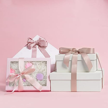 HUIHUANG 1 inch Dusty Rose Double-Faced Satin Ribbon Continuous 50 Yards - color: Dusty Rose, size: 1 inch