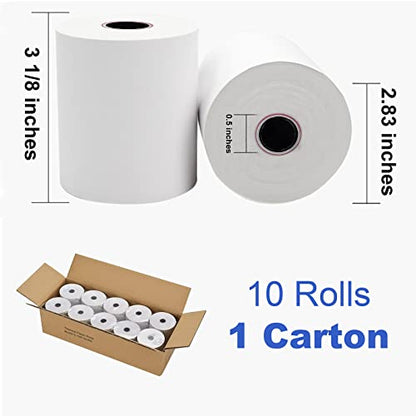 SJPACK 30 Rolls Thermal Paper 3 1/8 x 230ft Pos Receipt Paper, Cash Register Roll T-20 T-90 SRP-350 370 - size: 3-1/8" x 230', style: 3-1/8" x 230'/30 Rolls