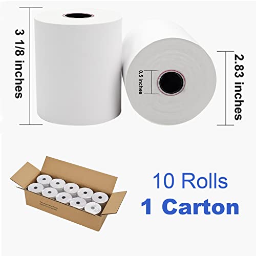 SJPACK 40 Rolls Thermal Paper 3 1/8 x 230ft Pos Receipt Paper, Cash Register Roll TM-T88 T-20 T-90 SRP-350 370 - size: 3-1/8" x 230', style: 40 Rolls
