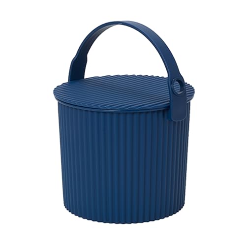 Hachiman Mini Bucket, 1.1 Gallon Heavy Duty Bucket with Lid & Handle - color: Navy, size: Mini