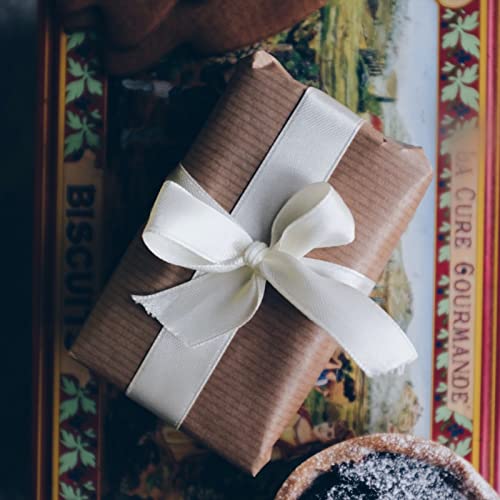 White Satin Ribbon 1.5 Inch for Gift Wrapping, 50 Yards in Length - color: White, size: 1.5"