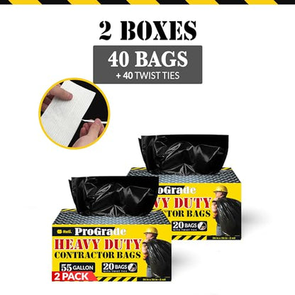 Reli. Contractor Garbage Bags 55 Gallon | Heavy Duty