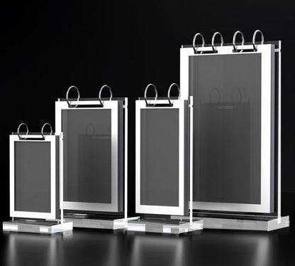Clear Acrylic Sign Holder,Frames Desktop Double Display Holder T Type Menu Holders Flip Display 6 Pages-12 Sides Picture Paper Card Store Office Menu Retail Show Fair -Vertical (4x6)