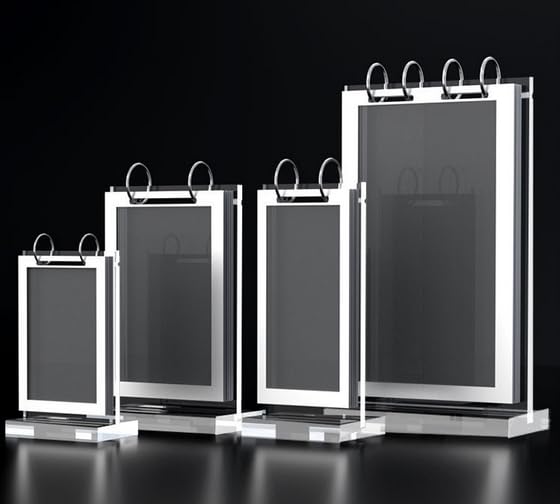 A4 Acrylic Sign Holder Vertical Table Card Flip Display 6 Pages-12 Sides,T Double Sided Flyer Frame with Base,Card Display for Picture Paper Card Store Menu Retail Show Fair (8.25x11.75 inch)