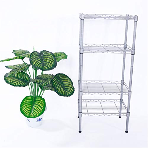 4-Tier Adjustable Storage Shelves Unit,Wire Shelving Units Metal Storage Rack, for Pantry, Garage, Kitchen,13.7Wx9.8Dx31.5H Inchs,Silver