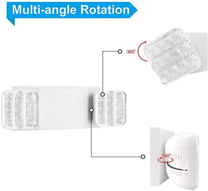 SPECTSUN 10 Pack LED Emergency EXIT Sign Lighting Combo- 120-277V Emergency Exit Lights for Home Power Failure-UL 924 Certified Commercial Emergency Light Fixtures,Ebulb Emergency Power - size: 10 Pack