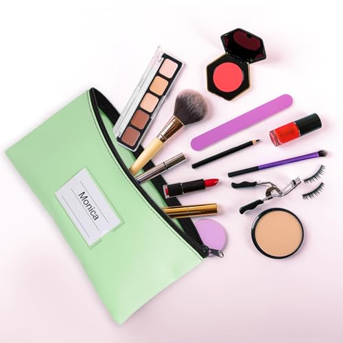 PATIKIL 11x6" Money Bank Deposit Bag with Zipper, 6 Pcs Leatherette Coin Check Wallet Pen Pouch Bag with Clear Window for Office Travel, Green - color: Green