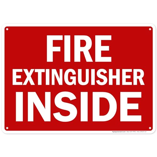 Fire Extinguisher Inside Sign, 10x14 Inches, Rust Free .040 Aluminum, Fade Resistant, Made in USA by My Sign Center - size: 10x14 Aluminum