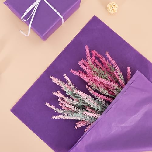 BEISHIDA 100 Sheets Dark Purple Tissue Paper Bulk, Wrapping Tissue Paper for Gift Bags, 14 x 20 Inch Gift Wrap for Halloween Birthday Graduation DIY Crafts Holiday Flowers - color: dark purple