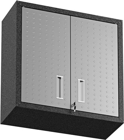 Manhattan Comfort Fortress Floating Storage Cabinet, Modern Stainless-Steel Garage Cabinet, Grey - color: Grey, style: Floating Cabinet