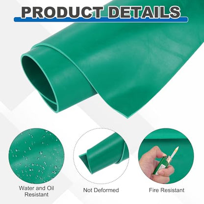 MECCANIXITY Silicone Rubber Sheet 1/8" Thick x 12" Wide x 12" Long, Anti-Slip Gasket Material Silicone Mats for Crafts, Pads, Seal, Bumpers,Cushioning,DIY Material,Green - color: Green, size: 12"L x 12"W x 0.1"Th