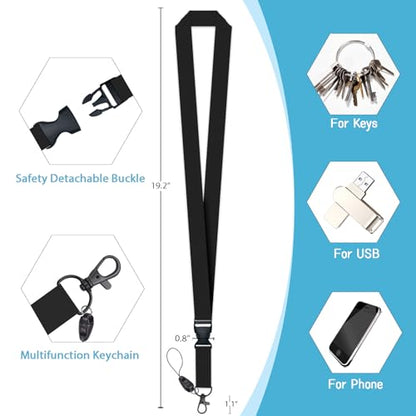 Lanyard, Id Badge Holder，Teacher Card Retractable Reel, Black - color: Black