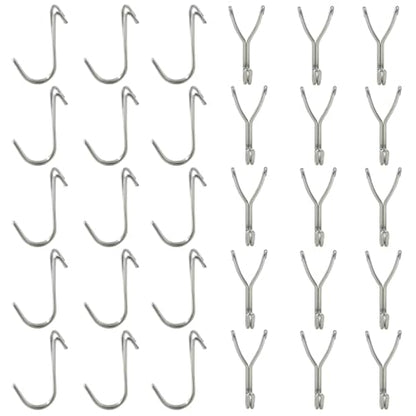 Pegboard Hooks, 3/4 Inch Silver, 30 Pack