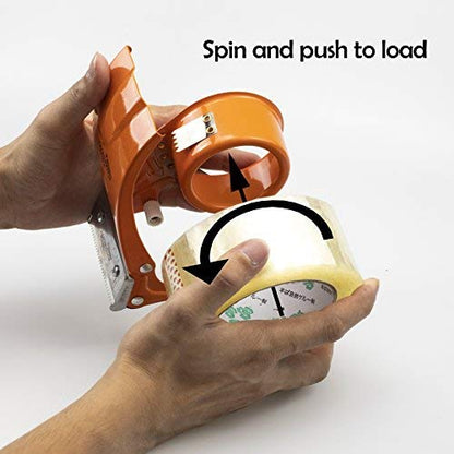 Metal Handheld 2 Inch Tape Gun Dispenser Packing Packaging Sealing Cutter Orange